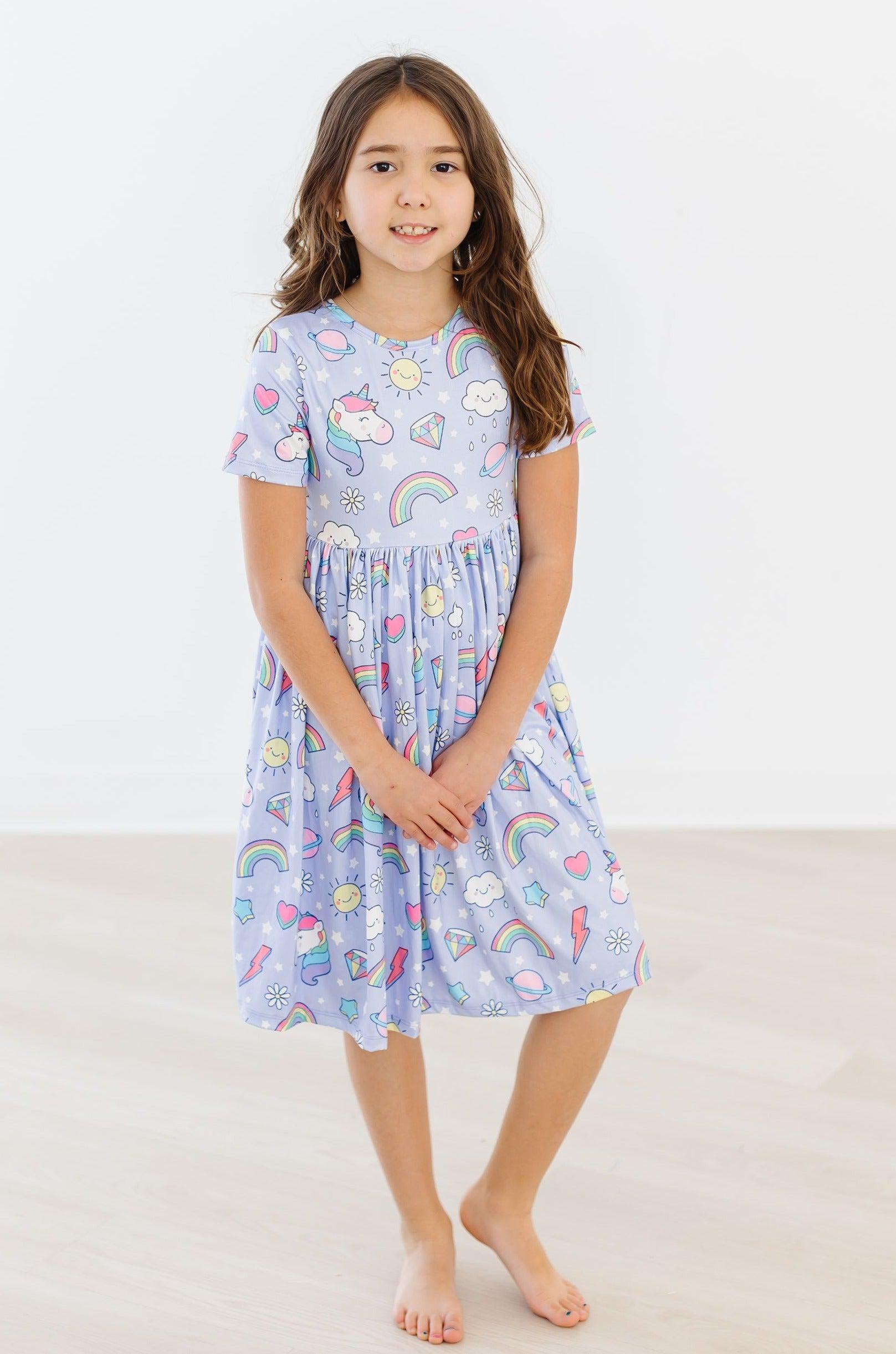 Galactic Unicorns S/S Pocket Twirl Dress - Aaria Tees Aaria Tees