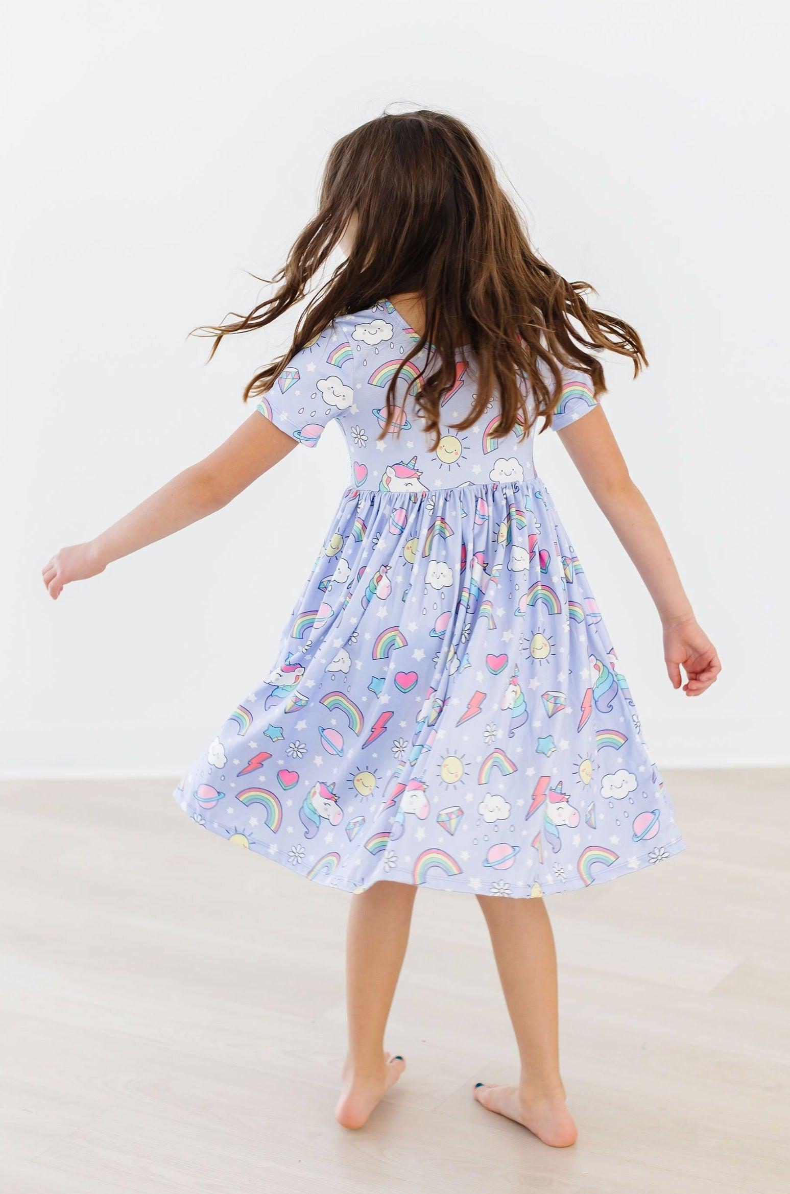 Galactic Unicorns S/S Pocket Twirl Dress - Aaria Tees Aaria Tees