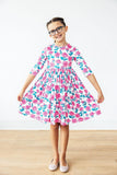 SALE Garden Glow 3/4 Sleeve Pocket Twirl Dress - Aaria Tees Aaria Tees
