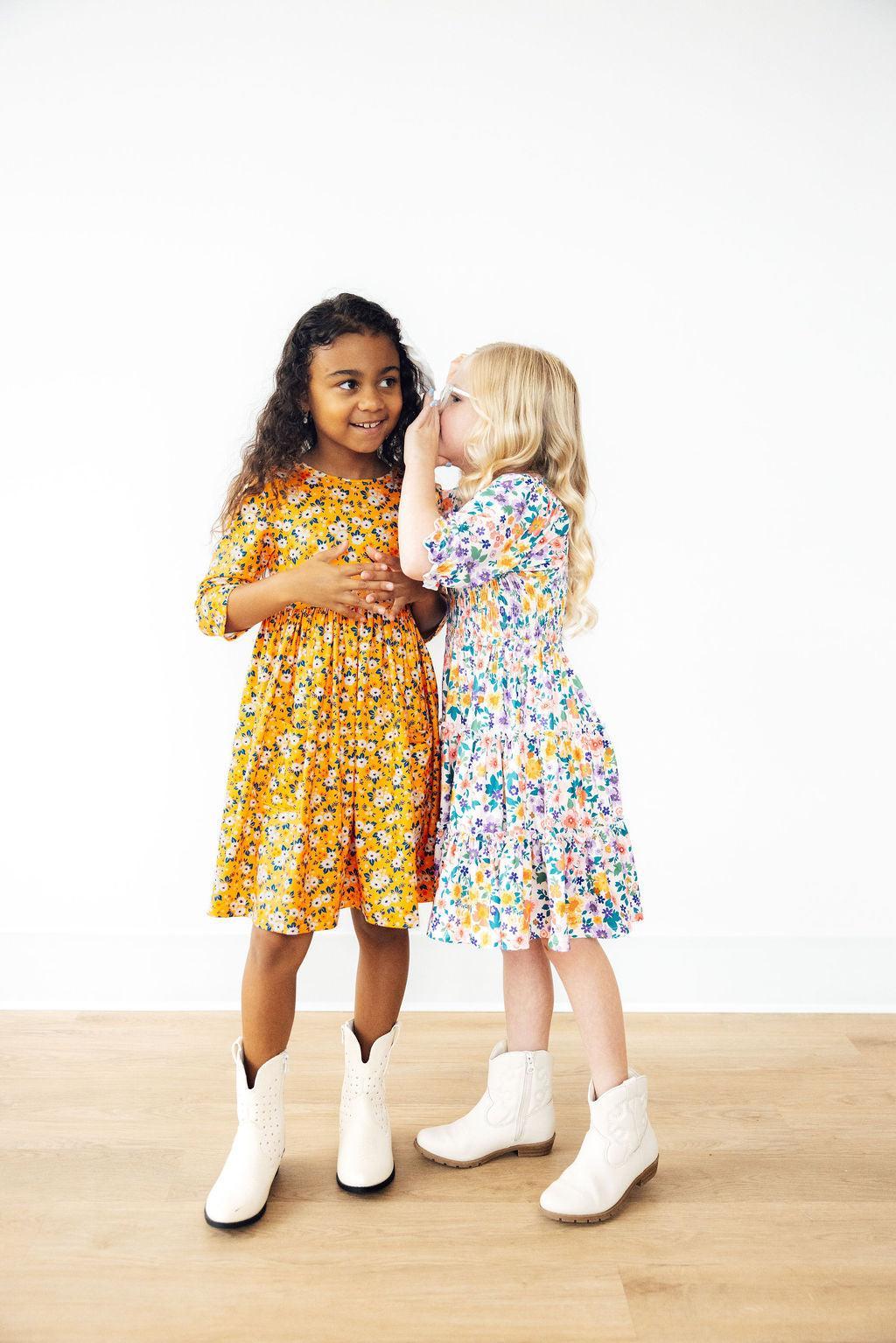 Garden Groove Smocked Ruffle Dress - Aaria Tees Aaria Tees