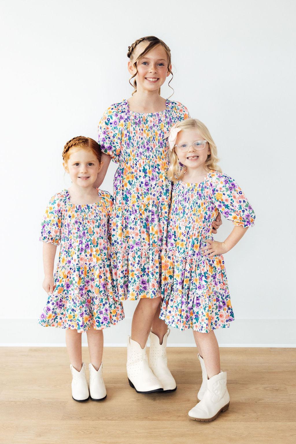 Garden Groove Smocked Ruffle Dress - Aaria Tees Aaria Tees