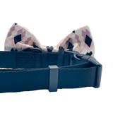 Geo Print White Dog Bow Tie Aaria Tees