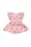 Georgia Peach S/S Flutter Twirl Bodysuit - Aaria Tees Aaria Tees