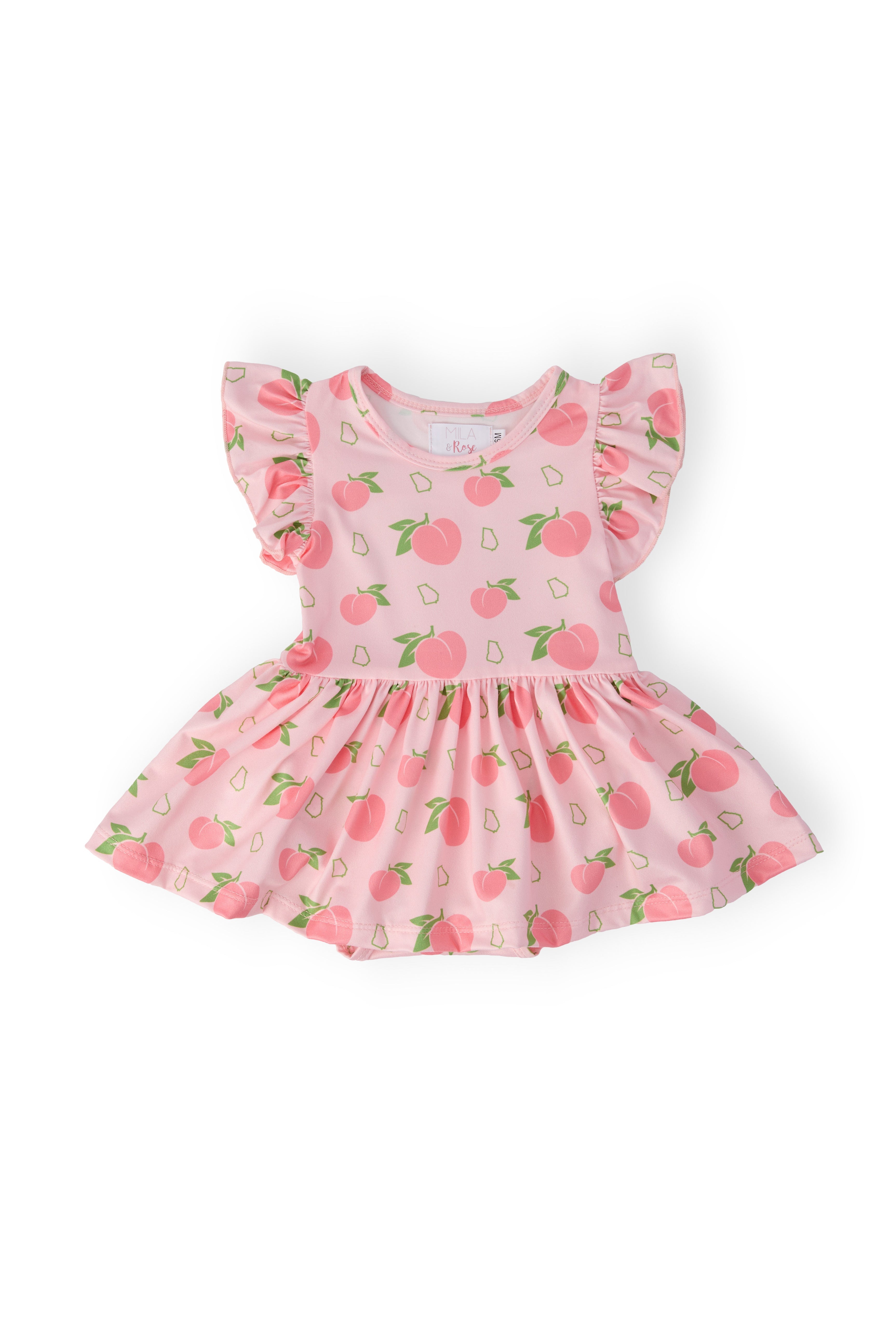 Georgia Peach S/S Flutter Twirl Bodysuit - Aaria Tees Aaria Tees