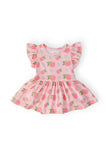 Georgia Peach S/S Flutter Twirl Bodysuit - Aaria Tees Aaria Tees