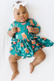 Gingerbread House 3/4 Sleeve Twirl Bodysuit - Aaria Tees Aaria Tees