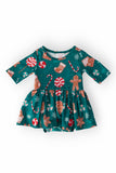 Gingerbread House 3/4 Sleeve Twirl Bodysuit - Aaria Tees Aaria Tees