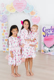 Gingham Bows 3/4 Sleeve Flutter Twirl Bodysuit - Aaria Tees Aaria Tees