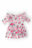 Gingham Bows 3/4 Sleeve Flutter Twirl Bodysuit - Aaria Tees Aaria Tees