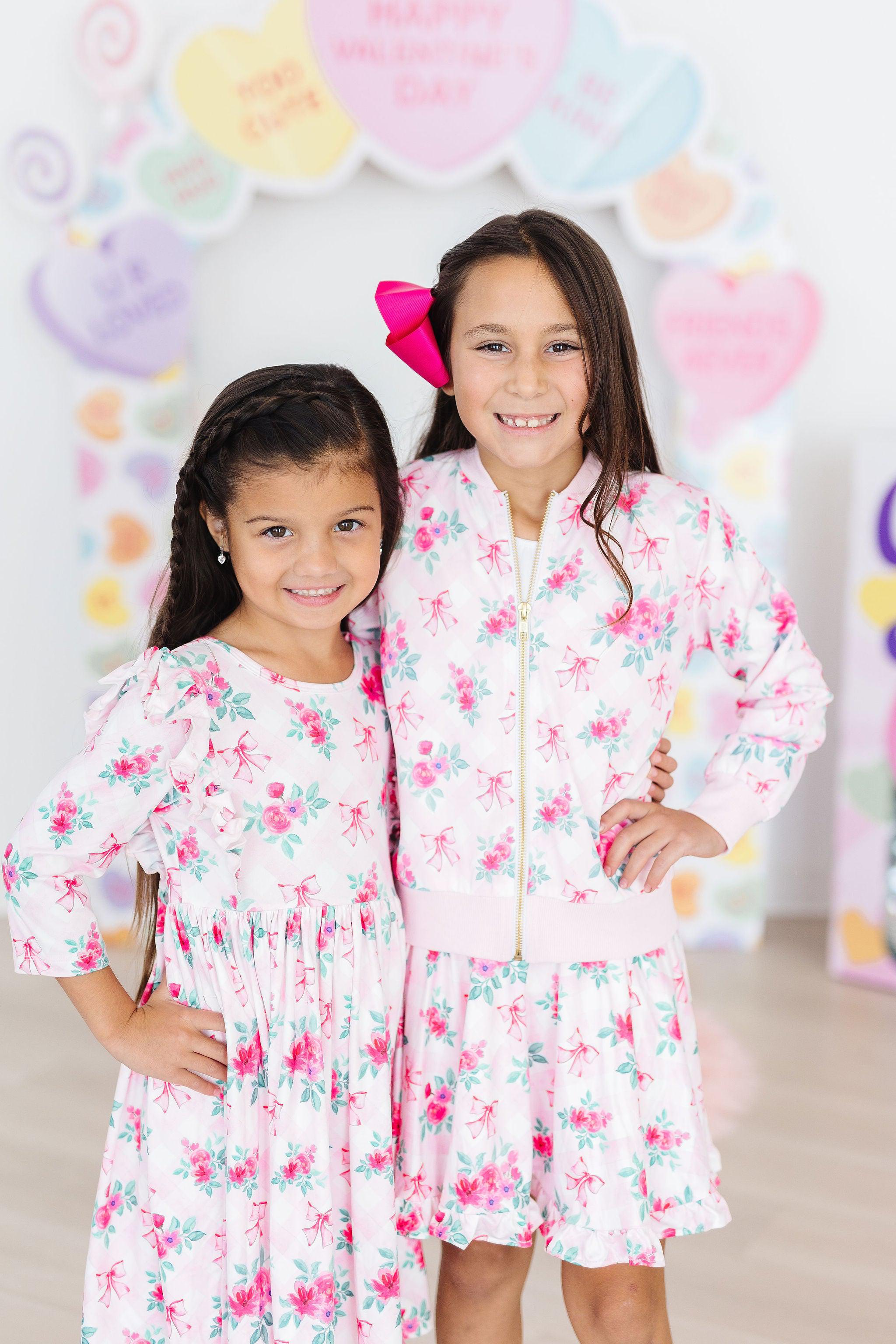Gingham Bows Satin Jacket - Aaria Tees Aaria Tees