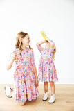 Girly Pop 3/4 Sleeve Pocket Twirl Dress - Aaria Tees Aaria Tees