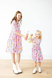 Girly Pop 3/4 Sleeve Pocket Twirl Dress - Aaria Tees Aaria Tees
