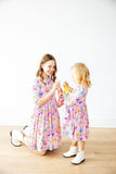 Girly Pop 3/4 Sleeve Pocket Twirl Dress - Aaria Tees Aaria Tees