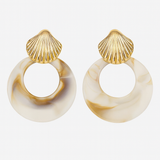 Kenle Shell Earring-Marble Aaria Tees