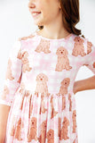 Goldendoodle 3/4 Sleeve Pocket Twirl Dress - Aaria Tees Aaria Tees