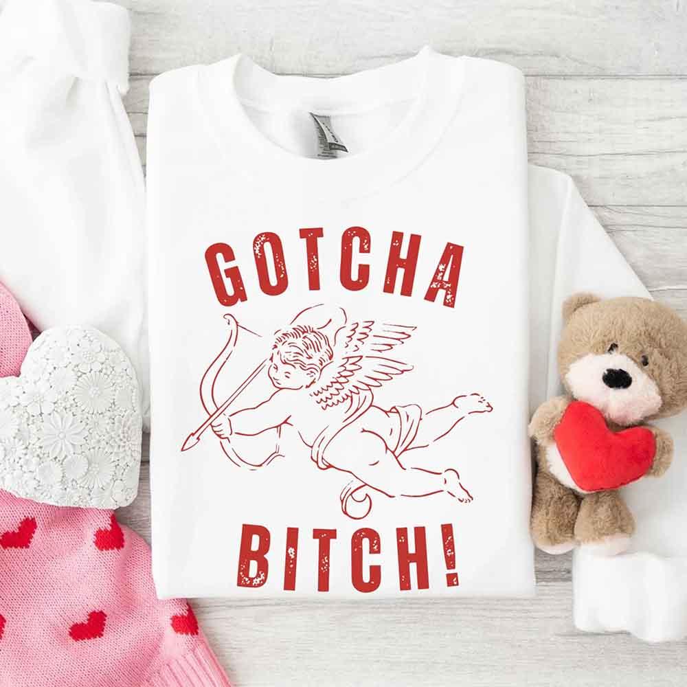 Gotcha B Valentine Sweatshirt - Funny Valentine's Day Sweater - Aaria Tees Aaria Tees