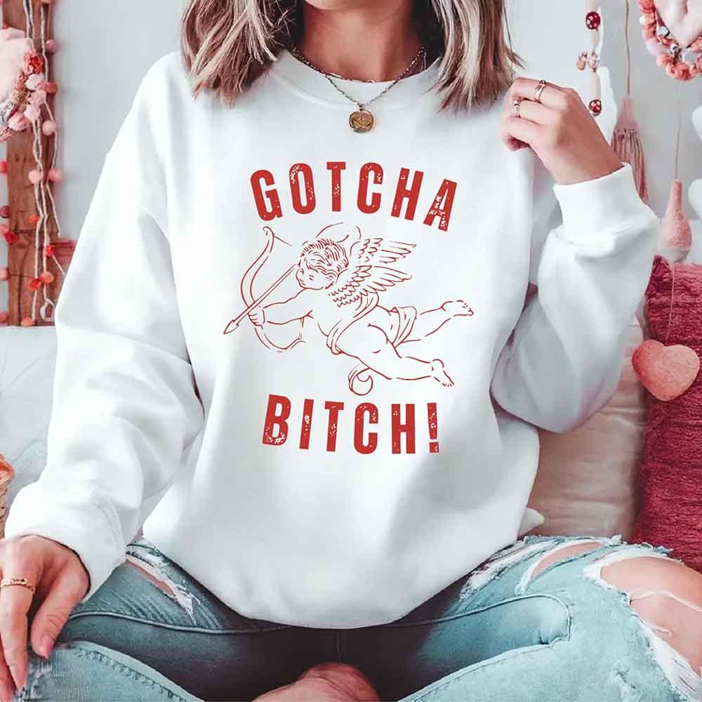 Gotcha B Valentine Sweatshirt - Funny Valentine's Day Sweater - Aaria Tees Aaria Tees