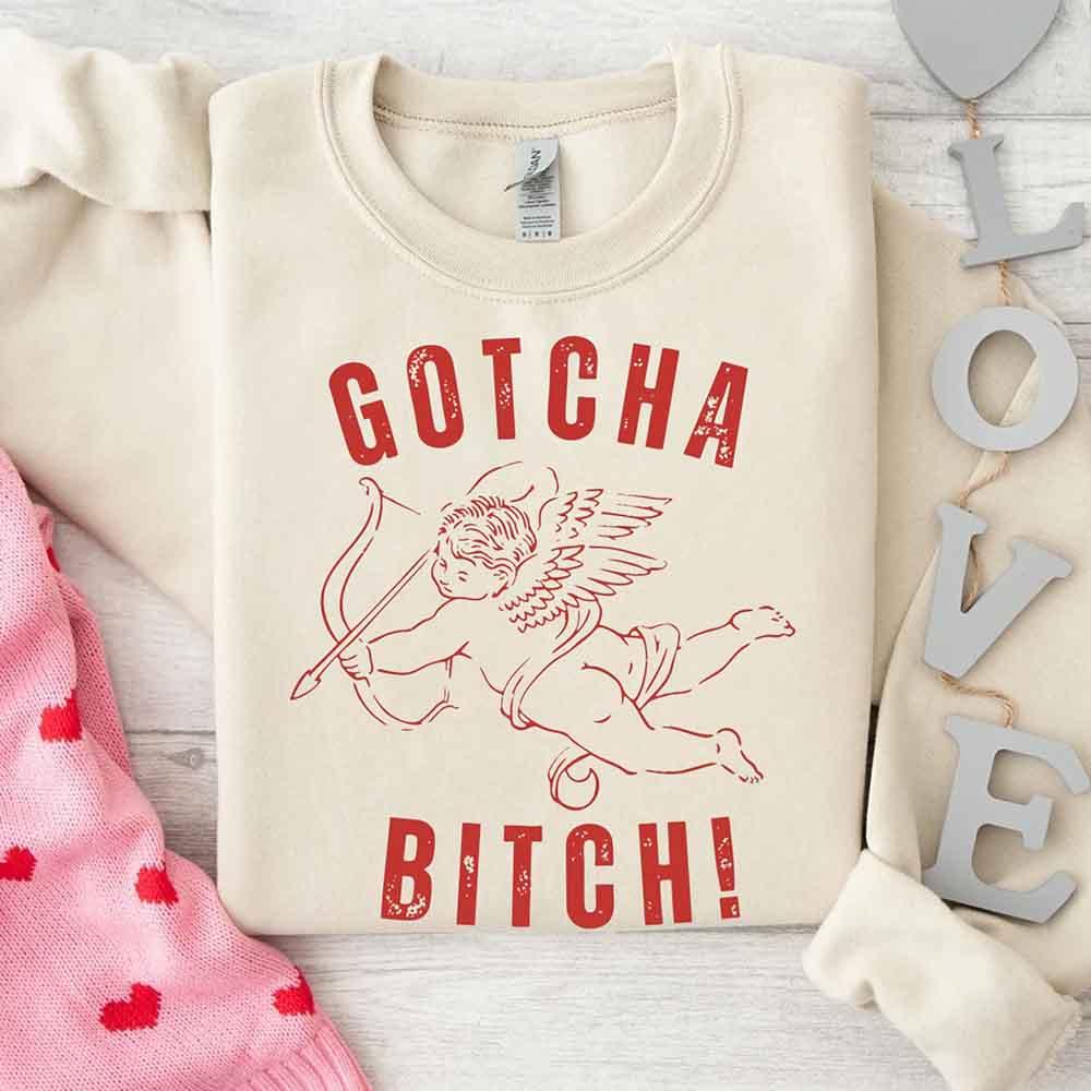 Gotcha B Valentine Sweatshirt - Funny Valentine's Day Sweater - Aaria Tees Aaria Tees