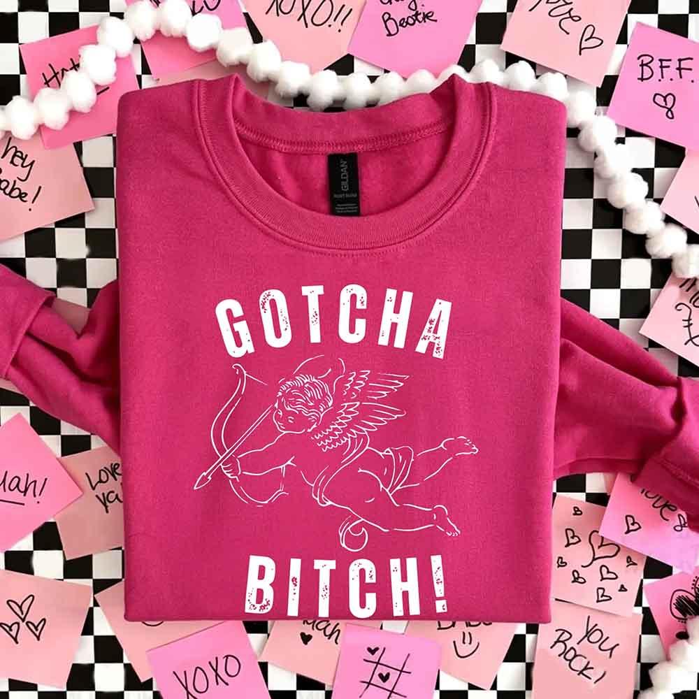 Gotcha B Valentine Sweatshirt - Funny Valentine's Day Sweater - Aaria Tees Aaria Tees