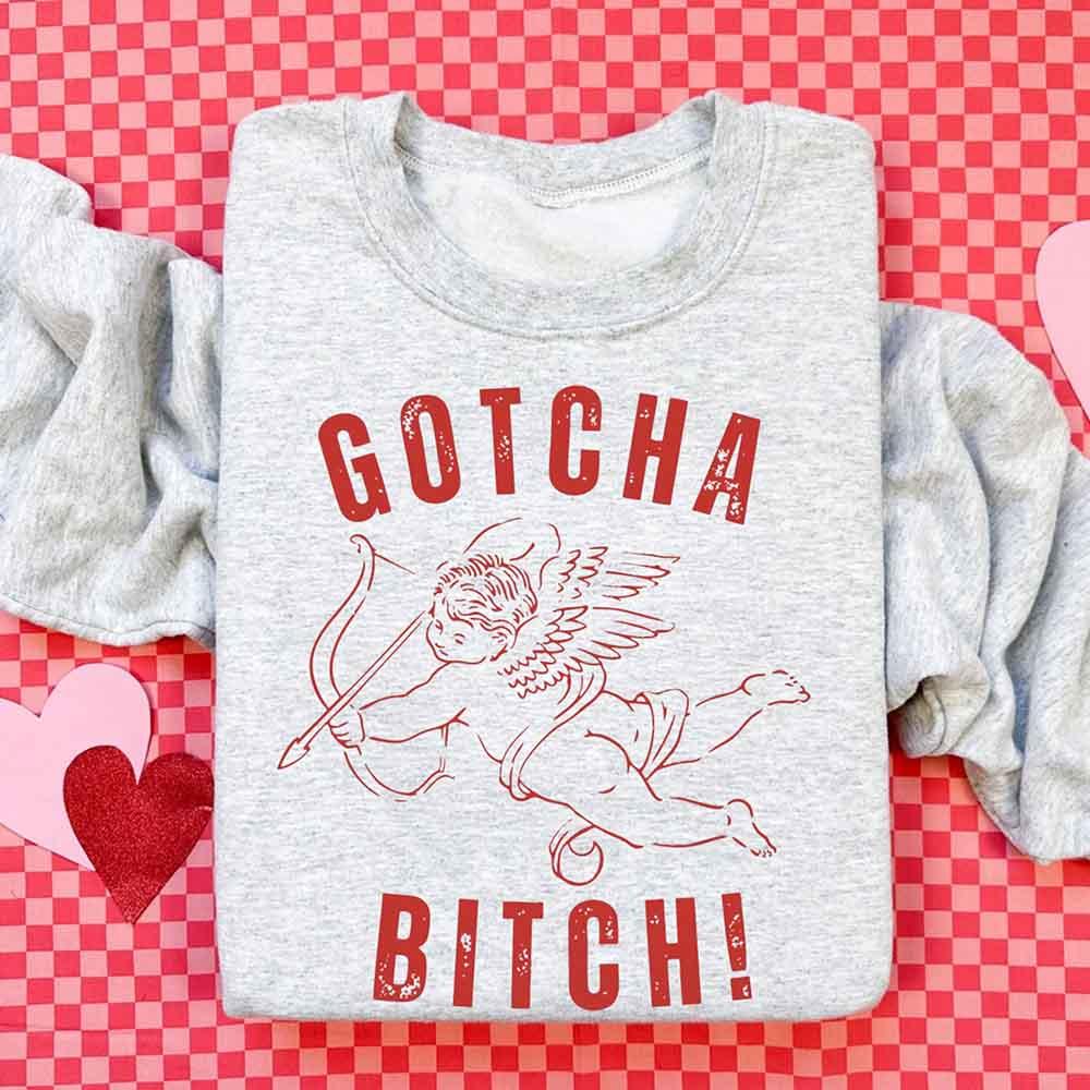 Gotcha B Valentine Sweatshirt - Funny Valentine's Day Sweater - Aaria Tees Aaria Tees
