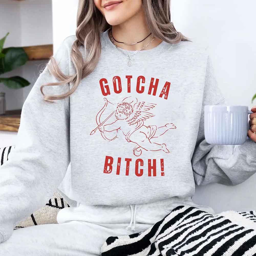Gotcha B Valentine Sweatshirt - Funny Valentine's Day Sweater - Aaria Tees Aaria Tees