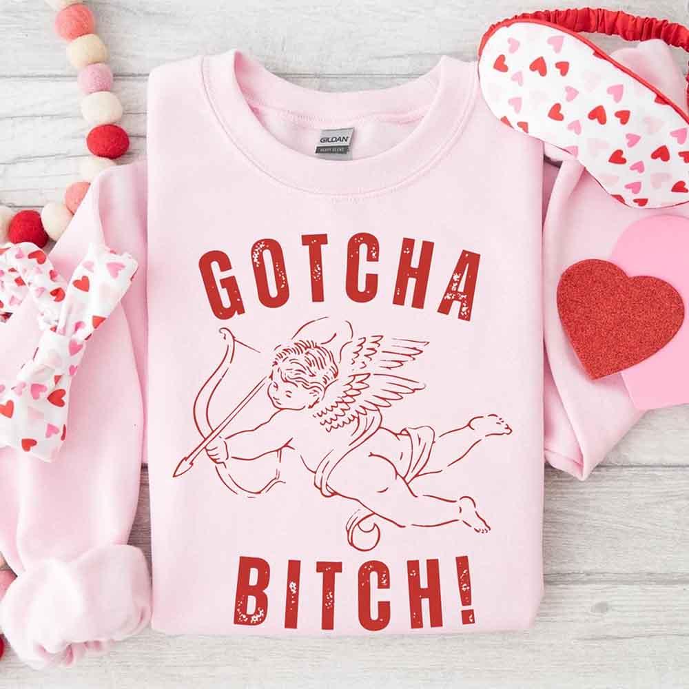 Gotcha B Valentine Sweatshirt - Funny Valentine's Day Sweater - Aaria Tees Aaria Tees