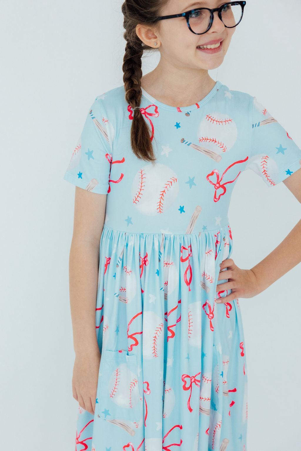 Grand Slam Glam S/S Pocket Twirl Dress - Aaria Tees Aaria Tees