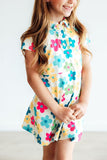 Groovy Blooms S/S Polo Dress - Aaria Tees Aaria Tees