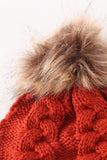 Caramel pompom  cable beanie hat - Aaria Tees Aaria Tees