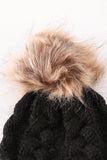 Black pompom cable beanie hat - Aaria Tees Aaria Tees