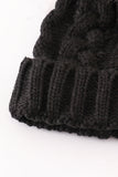 Black pompom cable beanie hat - Aaria Tees Aaria Tees