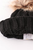 Black pompom cable beanie hat - Aaria Tees Aaria Tees