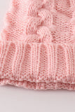 Pink pompom cable beanie hat - Aaria Tees Aaria Tees