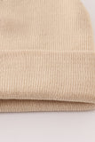 Beige ribbed basic knit beanie hat - Aaria Tees Aaria Tees