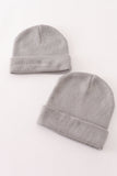 Grey ribbed basic knit beanie hat - Aaria Tees Aaria Tees