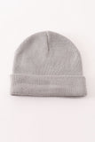 Grey ribbed basic knit beanie hat - Aaria Tees Aaria Tees
