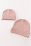 Pink ribbed basic knit beanie hat - Aaria Tees Aaria Tees