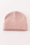 Pink ribbed basic knit beanie hat - Aaria Tees Aaria Tees