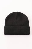 Black ribbed basic knit beanie hat - Aaria Tees Aaria Tees