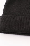 Black ribbed basic knit beanie hat - Aaria Tees Aaria Tees