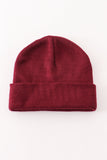 Burgundy ribbed basic knit beanie hat - Aaria Tees Aaria Tees