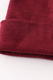 Burgundy ribbed basic knit beanie hat - Aaria Tees Aaria Tees