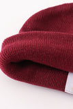 Burgundy ribbed basic knit beanie hat - Aaria Tees Aaria Tees