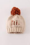 Beige pompom hi cable beanie hat - Aaria Tees Aaria Tees