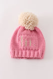 Pink pompom hi cable beanie hat - Aaria Tees Aaria Tees