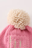 Pink pompom hi cable beanie hat - Aaria Tees Aaria Tees