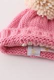 Pink pompom hi cable beanie hat - Aaria Tees Aaria Tees