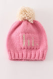 Pink pompom hi cable beanie hat - Aaria Tees Aaria Tees