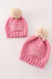 Pink pompom hi cable beanie hat - Aaria Tees Aaria Tees