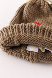 Brown pompom mushroom cable beanie hat - Aaria Tees Aaria Tees